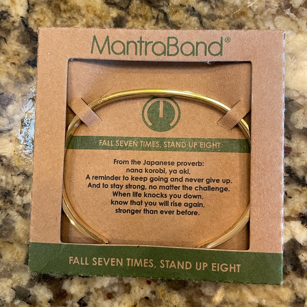 NIB Gold MantraBand FALL SEVEN TIMES, STAND UP EIGHT